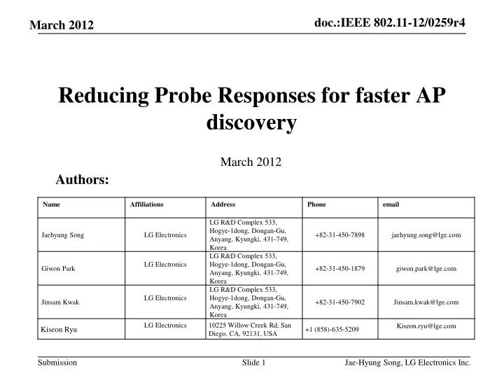 reducing probe responses for faster ap discovery