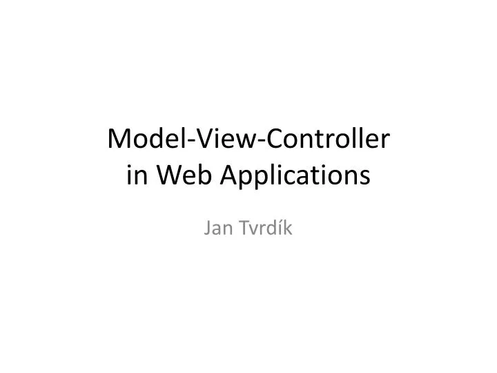 model view controller in web applications