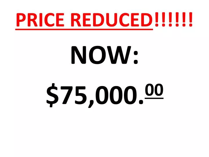 price reduced