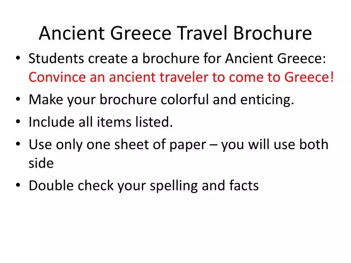 ancient greece travel brochure