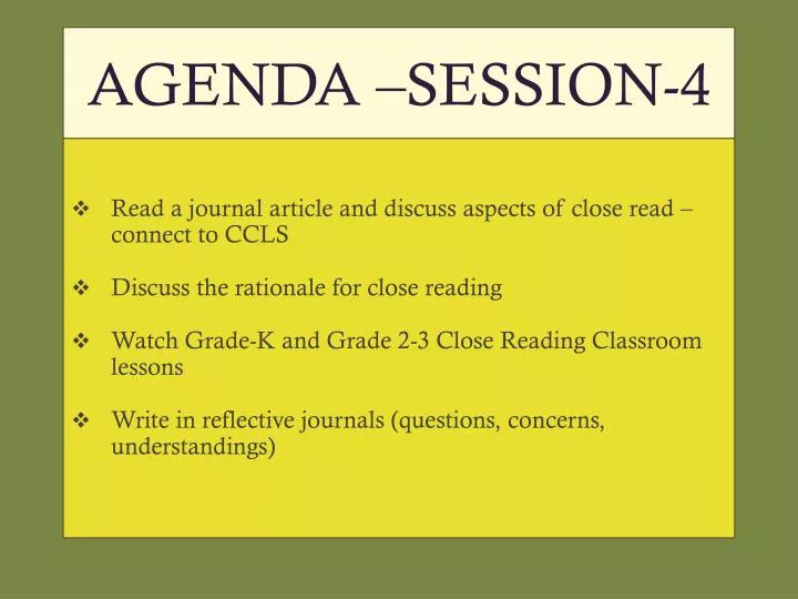 agenda session 4