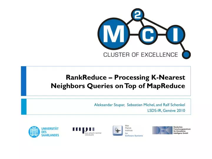 rankreduce processing k nearest neighbors queries on top of mapreduce