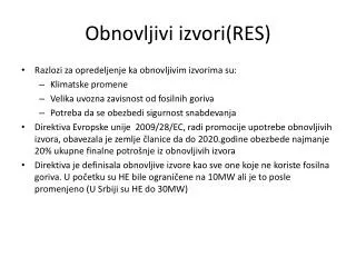 obnovljivi izvori res