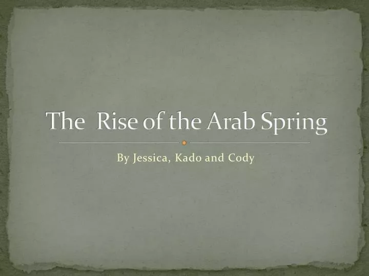 the rise of the arab spring