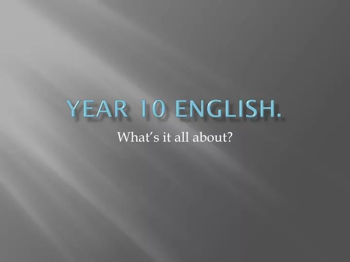 year 10 english