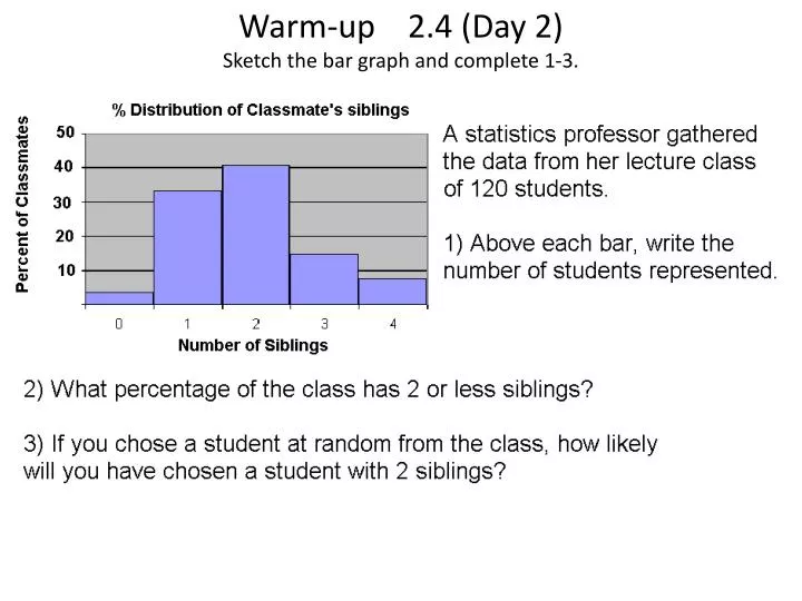 warm up 2 4 day 2 sketch the bar graph and complete 1 3