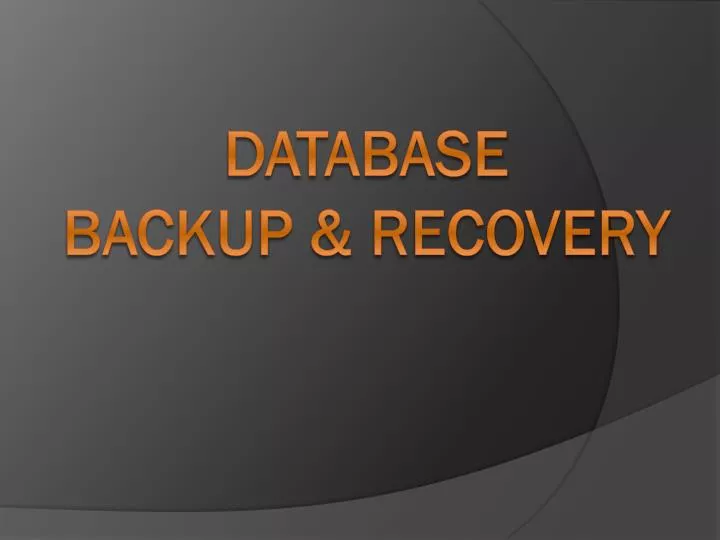 database backup recovery