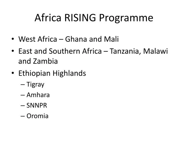 africa rising programme