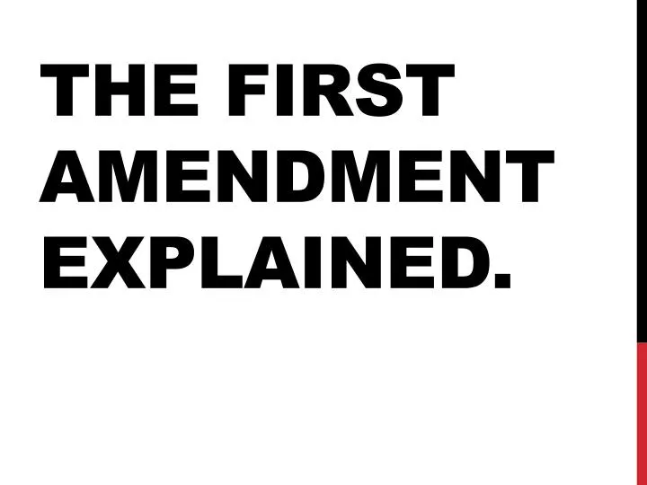 the first amendment explained