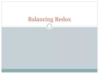 Balancing Redox