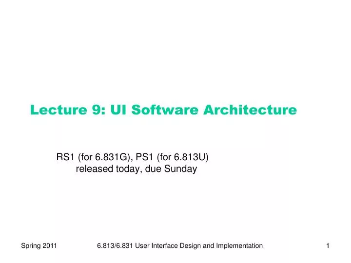 lecture 9 ui software architecture