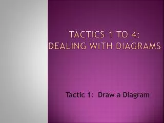 Tactics 1 to 4: Dealing with Diagrams