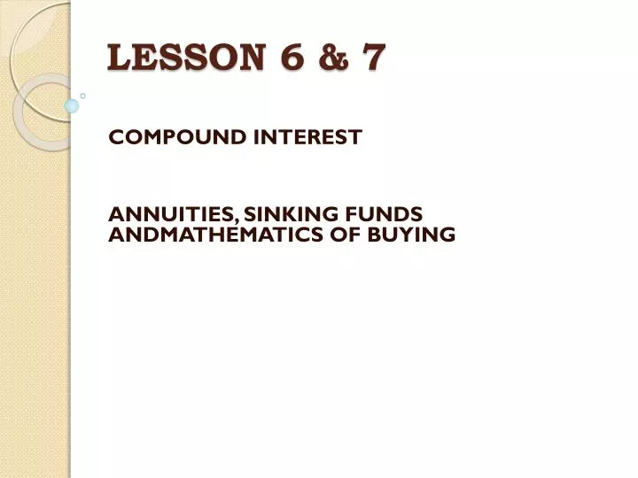 lesson 6 7
