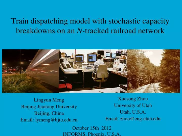 train dispatching model with stochastic capacity breakdowns on an n tracked railroad network