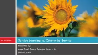 Service Learning vs. Community Service