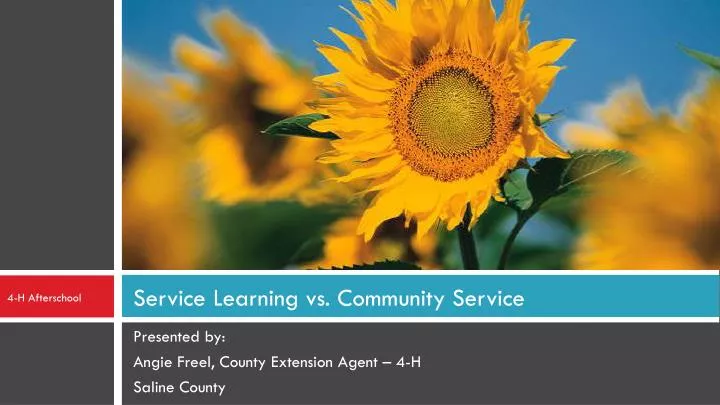 service learning vs community service