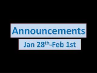 Announcements