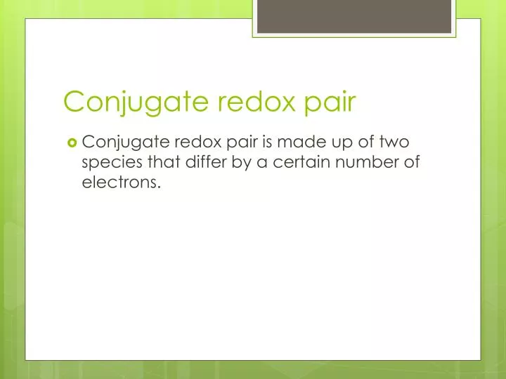 conjugate redox pair