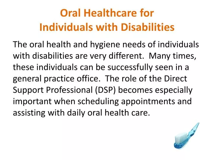 oral healthcare for individuals with disabilities