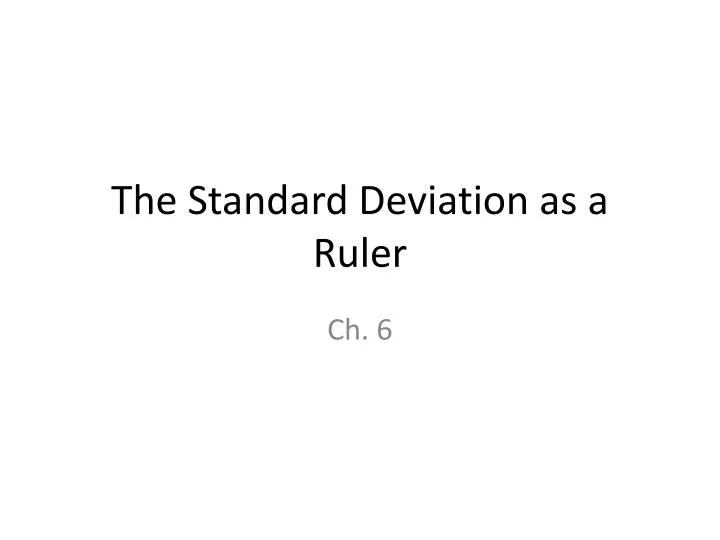 the standard deviation as a ruler