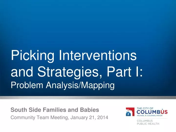 picking interventions and strategies part i problem analysis mapping