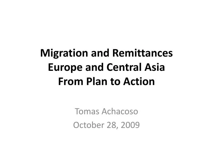 migration and remittances europe and central asia from plan to action