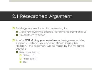2.1 Researched Argument