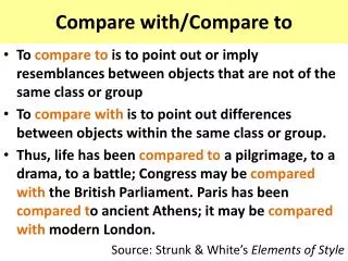 Compare with/Compare to