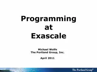 Programming at Exascale