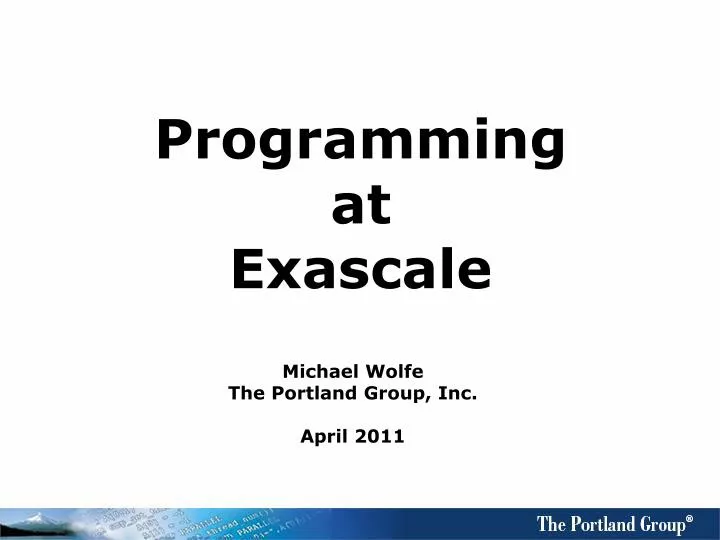 programming at exascale