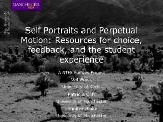 Self Portraits and Perpetual Motion: Resources for choice, feedback, and the student experience