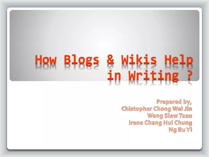 how blogs wikis help in writing