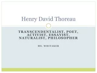 henry david thoreau