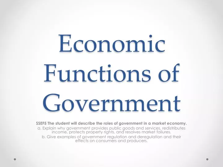 economic functions of government