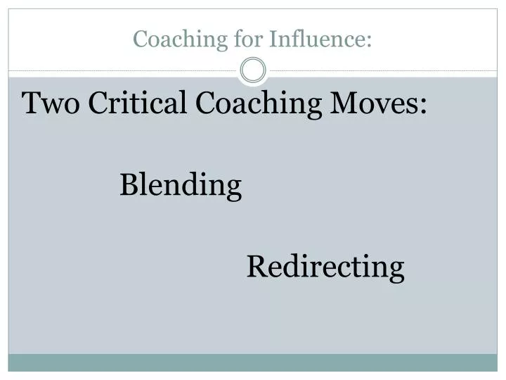 coaching for influence