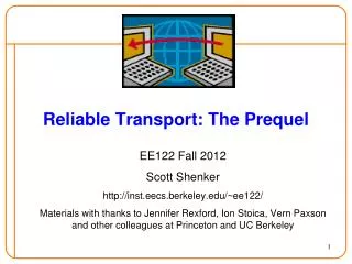 Reliable Transport: The Prequel
