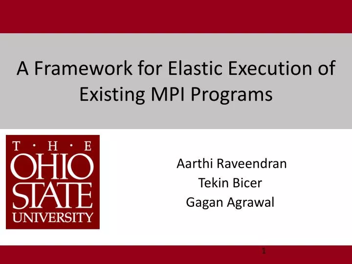 a framework for elastic execution of existing mpi programs