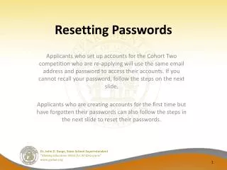 Resetting Passwords