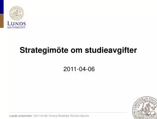 Strategimöte om studieavgifter