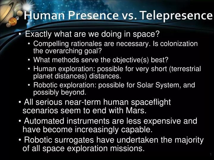 human presence vs telepresence