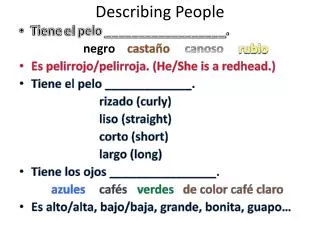 describing people