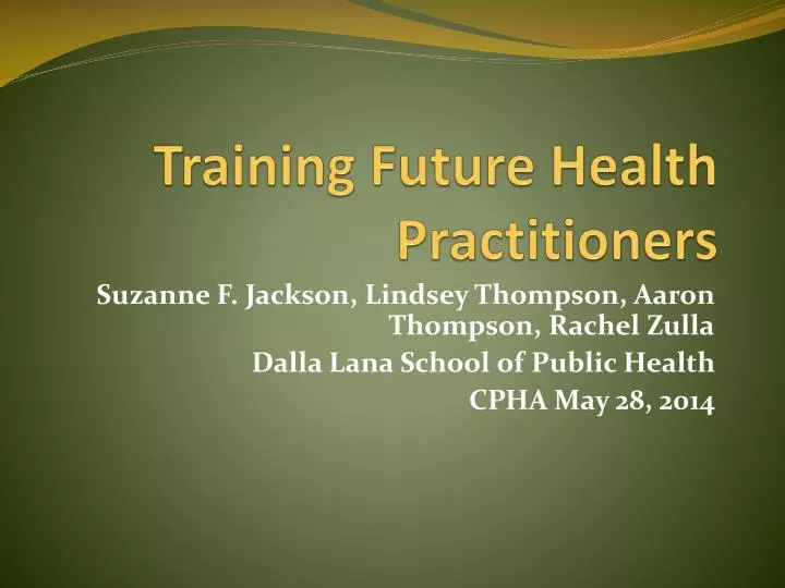 training future health practitioners