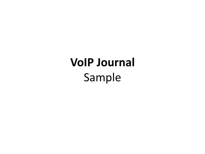voip journal sample