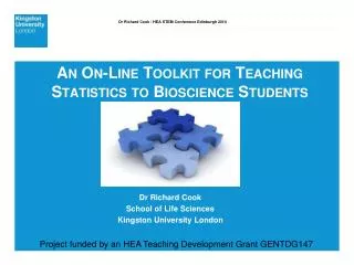 An On-Line Toolkit for Teaching Statistics to Bioscience Students