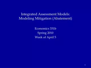 integrated assessment models modeling mitigation abatement