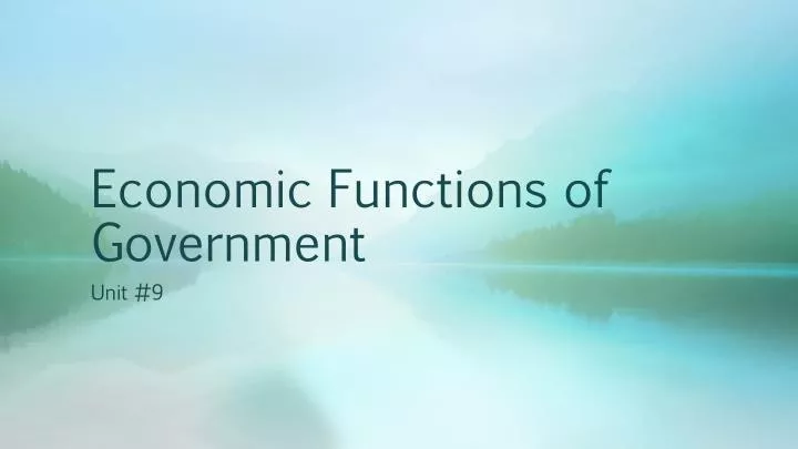 economic functions of government