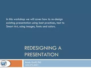 Redesigning a presentation