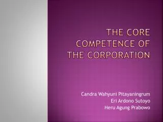 the core competence of the corporation