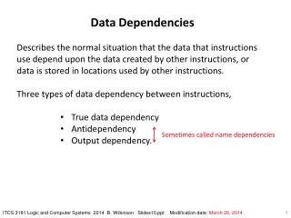 Data Dependencies