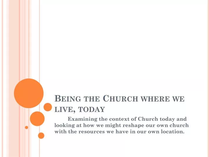 being the church where we live today